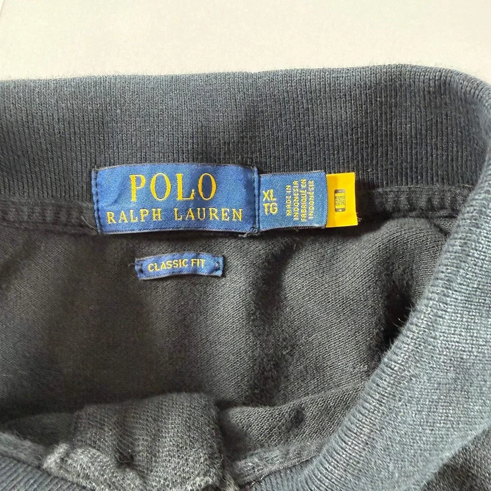 Polo Ralph Lauren Mens XL Classic Fit Black Pique Polo Shirt Red Pony Logo